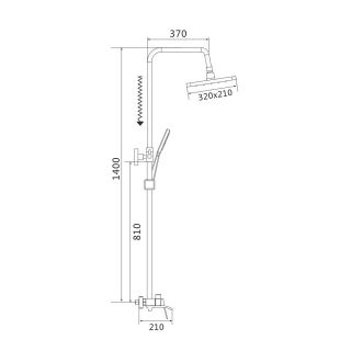 Душевая стойка Shevanik S4036H чёрный